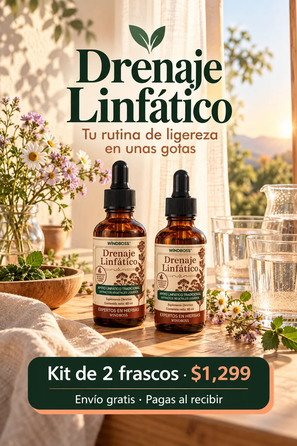 Drenaje Linfático, kit de 2 frascos