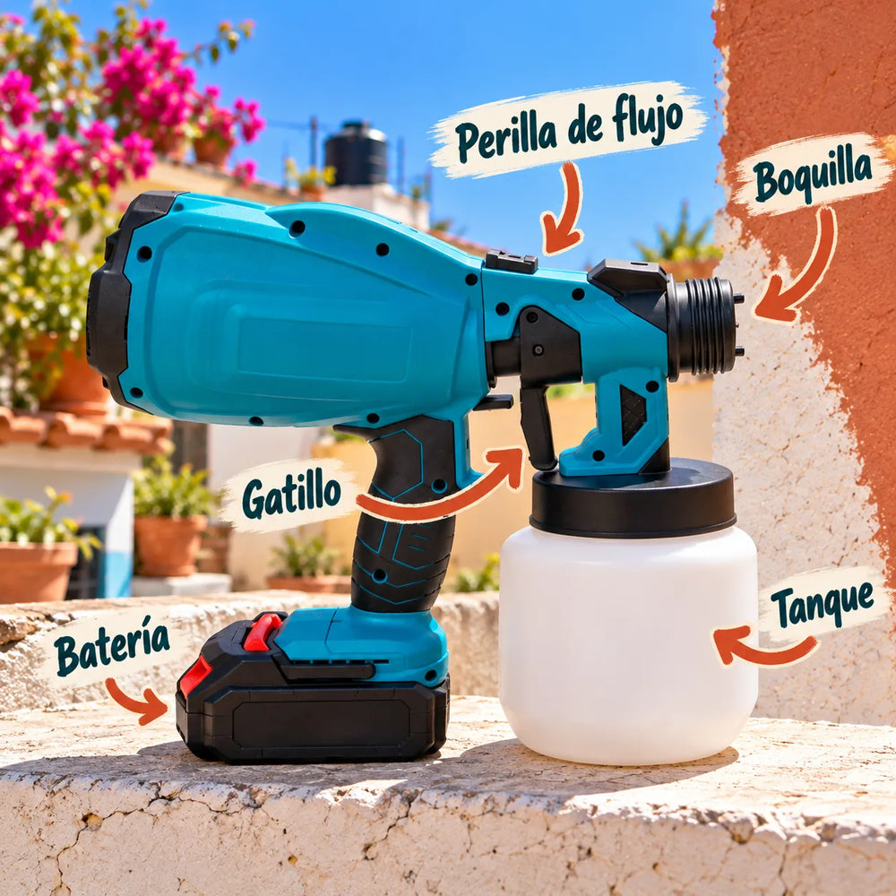 Partes de la pistola PintaLibre señaladas